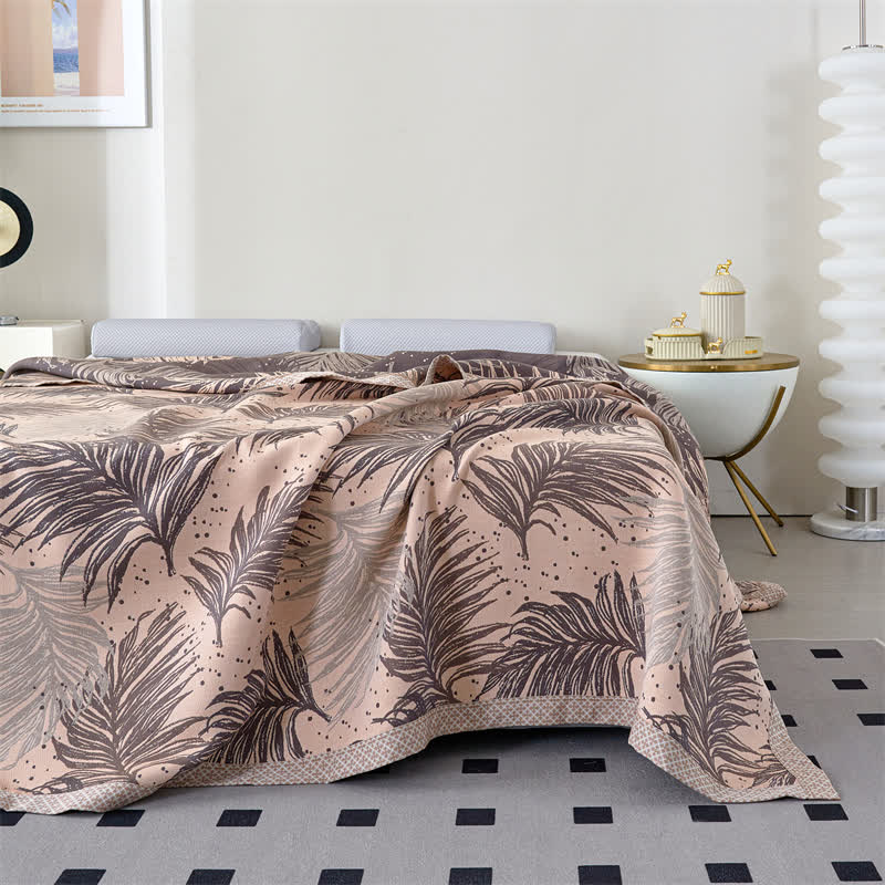 Couette en gaze de lyocell douce avec des feuilles pastorales