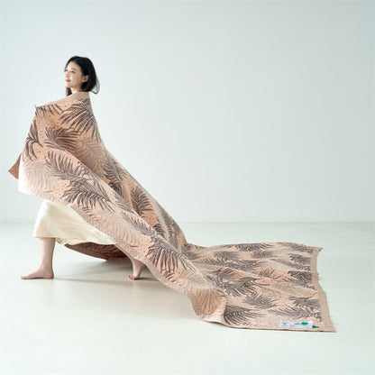 Couette en gaze de lyocell douce avec des feuilles pastorales