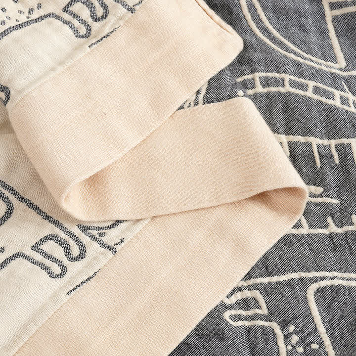 Couverture réversible en coton Ownkoti avec imprimé chat