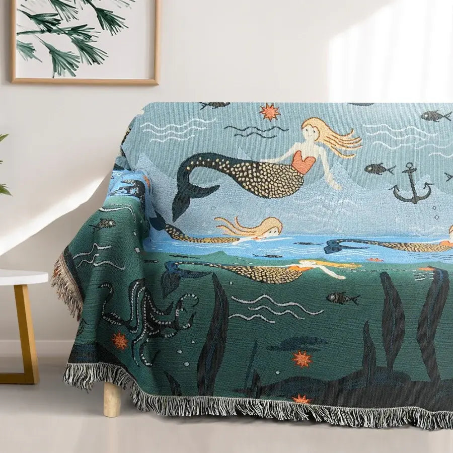 Housse de canapé Ownkoti Mermaid avec pompons en palmier