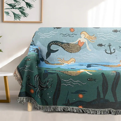 Housse de canapé Ownkoti Mermaid avec pompons en palmier