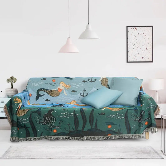 Housse de canapé Ownkoti Mermaid avec pompons en palmier
