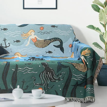 Housse de canapé Ownkoti Mermaid avec pompons en palmier
