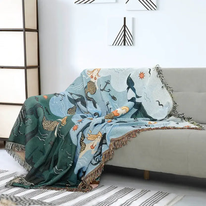 Housse de canapé Ownkoti Mermaid avec pompons en palmier