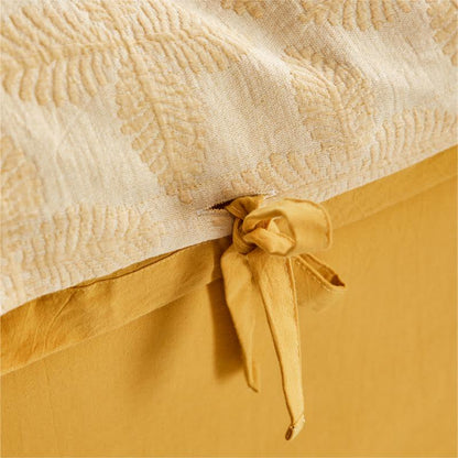 Parure de lit en gaze de coton avec lien jacquard (4 pièces)