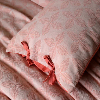 Parure de lit en gaze de coton avec lien jacquard (4 pièces)
