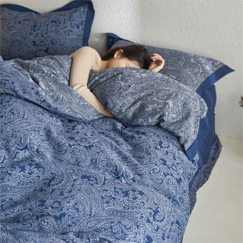 Parure de lit en gaze de coton jacquard de style vintage (4 pièces)