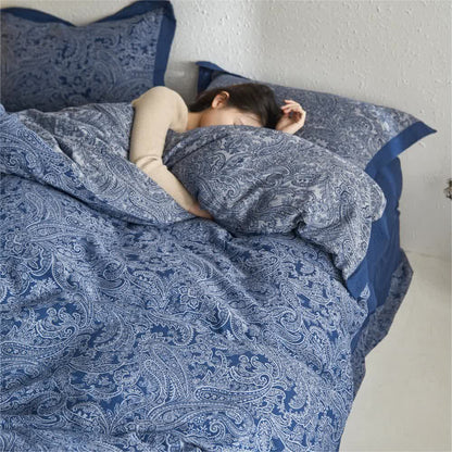 Parure de lit en gaze de coton jacquard de style vintage (4 pièces)