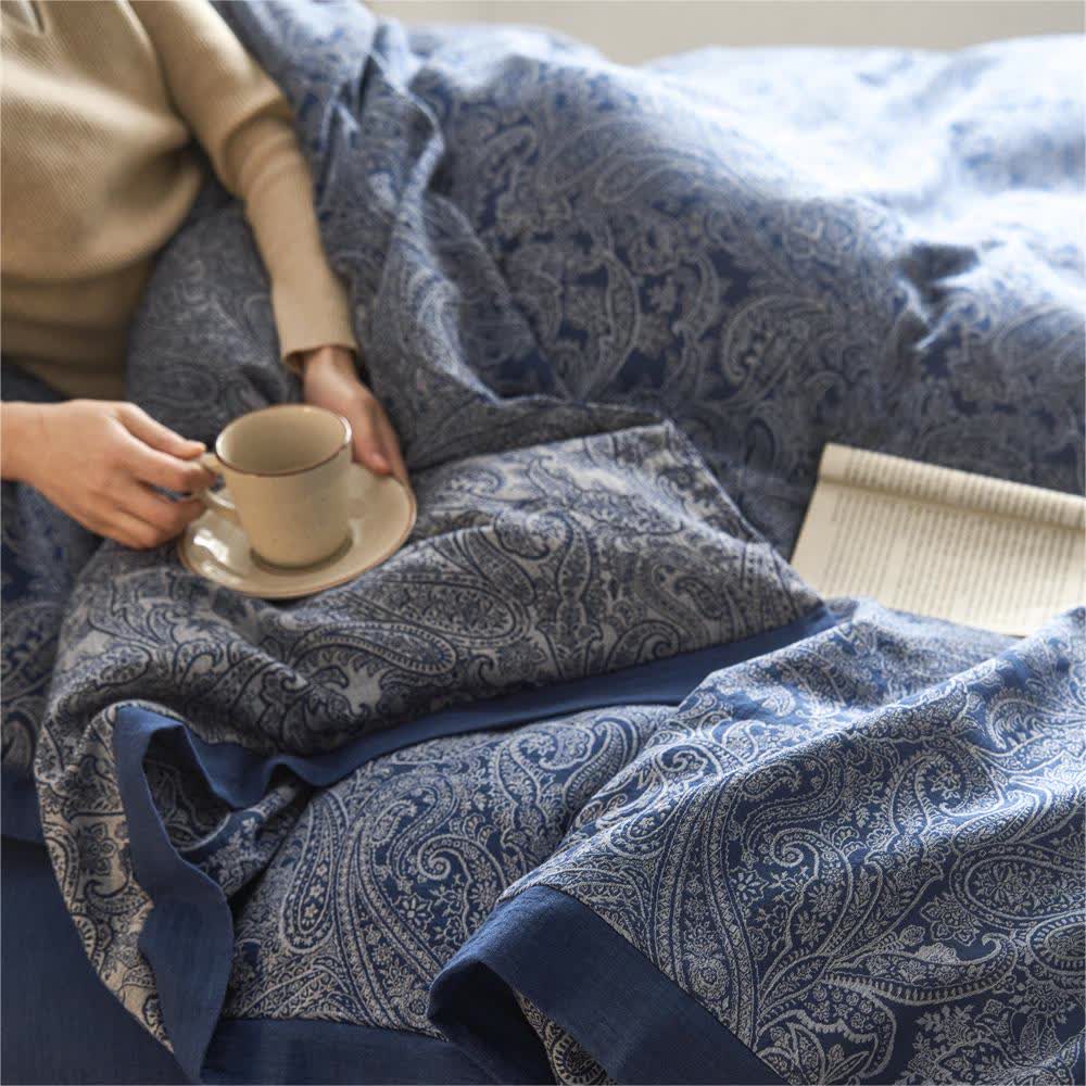 Parure de lit en gaze de coton jacquard de style vintage (4 pièces)