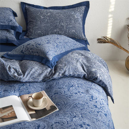 Parure de lit en gaze de coton jacquard de style vintage (4 pièces)