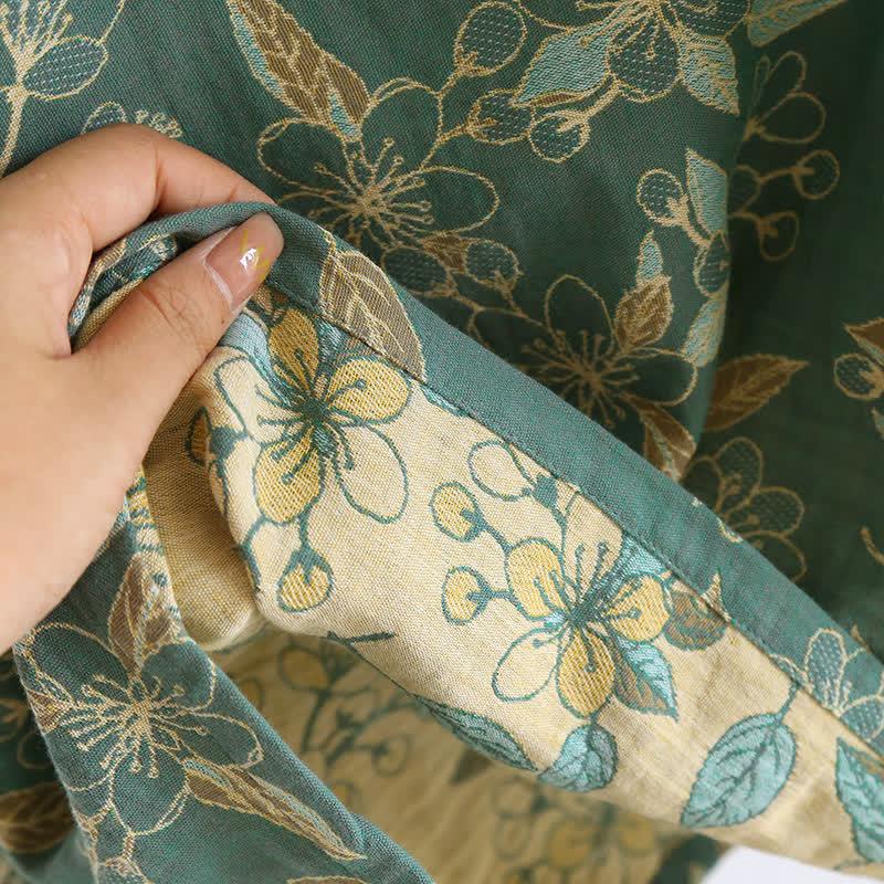 Ensemble pyjama décontracté en coton à motif floral vintage