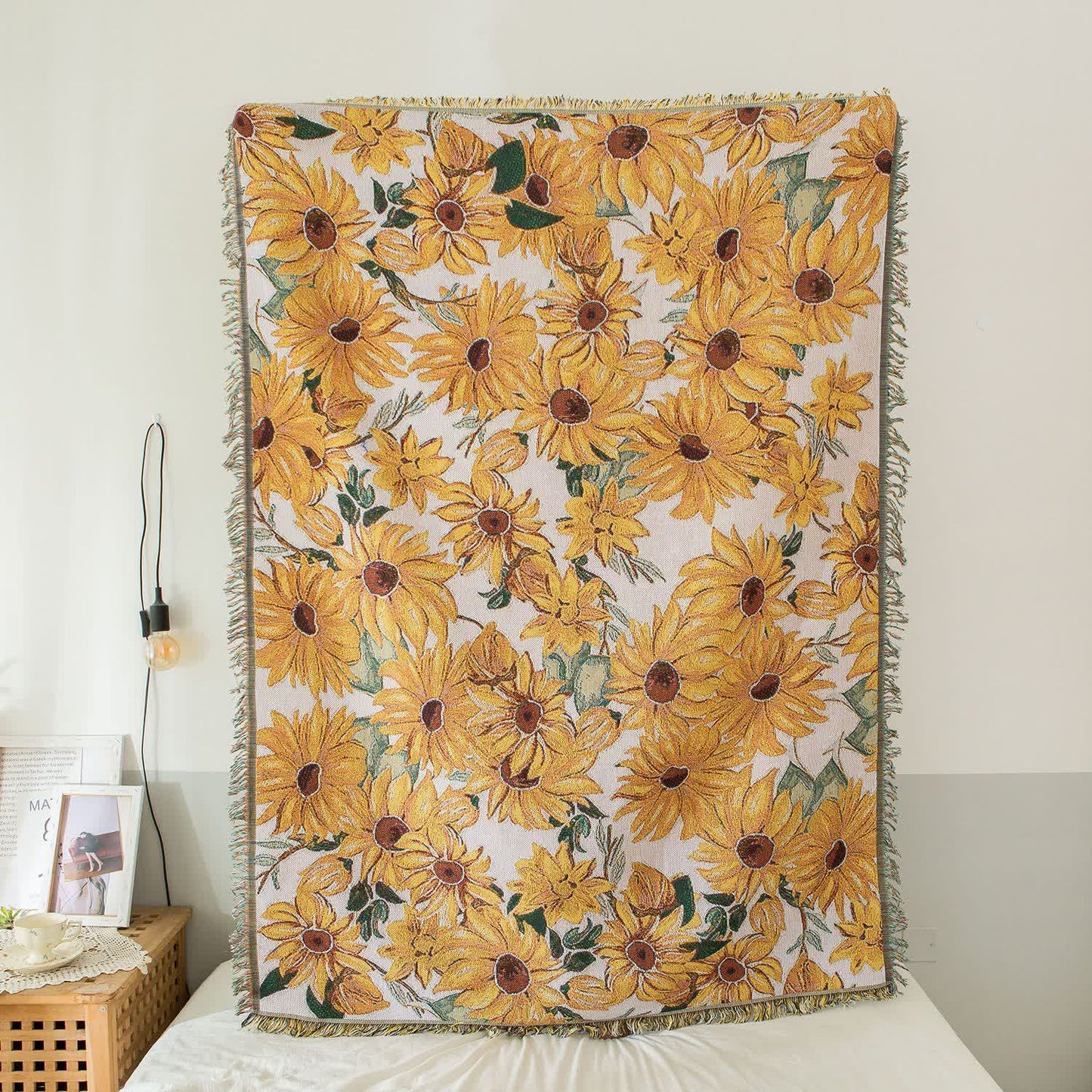 Tapisserie champêtre avec pompon tournesol