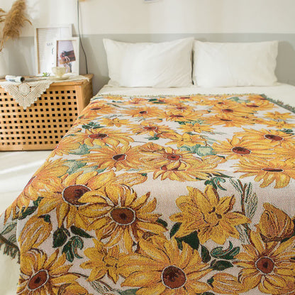 Tapisserie champêtre avec pompon tournesol