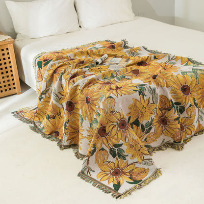 Tapisserie champêtre avec pompon tournesol