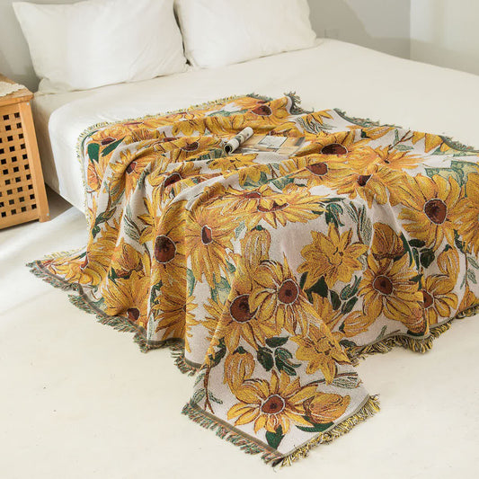 Tapisserie champêtre avec pompon tournesol