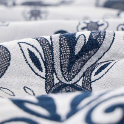 Couette légère en coton avec motif cachemire rétro et pompons
