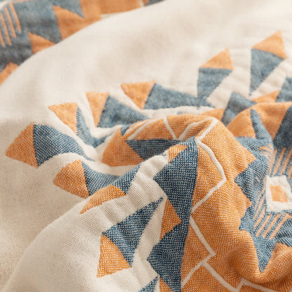 Couette en gaze de coton à motif géométrique de style bohème