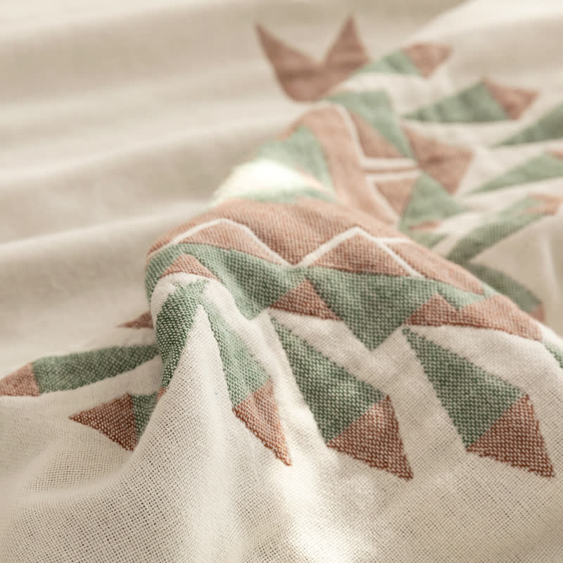 Couette en gaze de coton à motif géométrique de style bohème