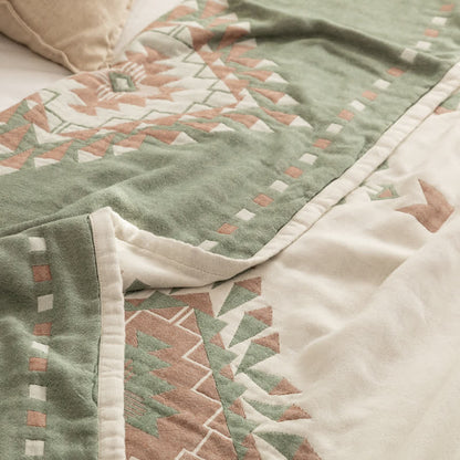 Couette en gaze de coton à motif géométrique de style bohème