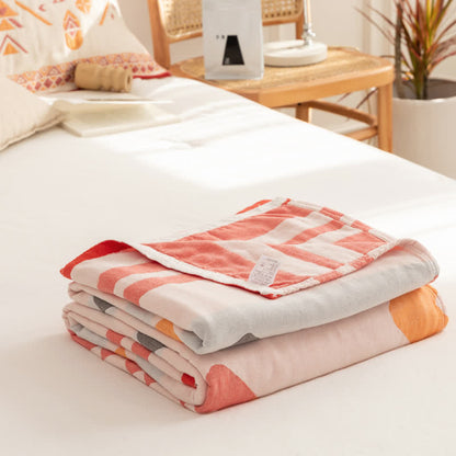 Couette géométrique en gaze de coton à quatre couches