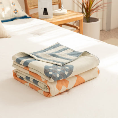 Couette géométrique en gaze de coton à quatre couches