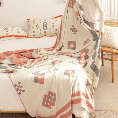 Couette géométrique en gaze de coton à quatre couches