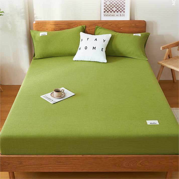 Drap-housse en pur coton avec structure gaufrée