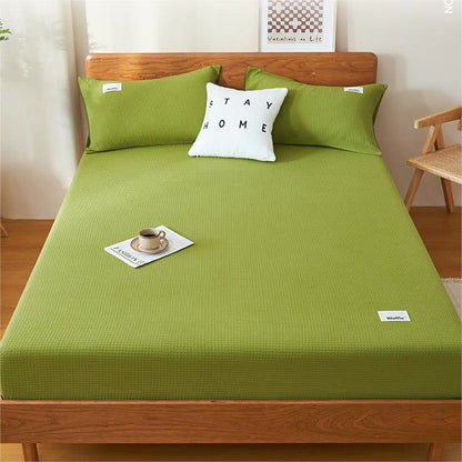 Drap-housse en pur coton avec structure gaufrée