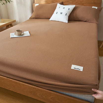 Drap-housse en pur coton avec structure gaufrée