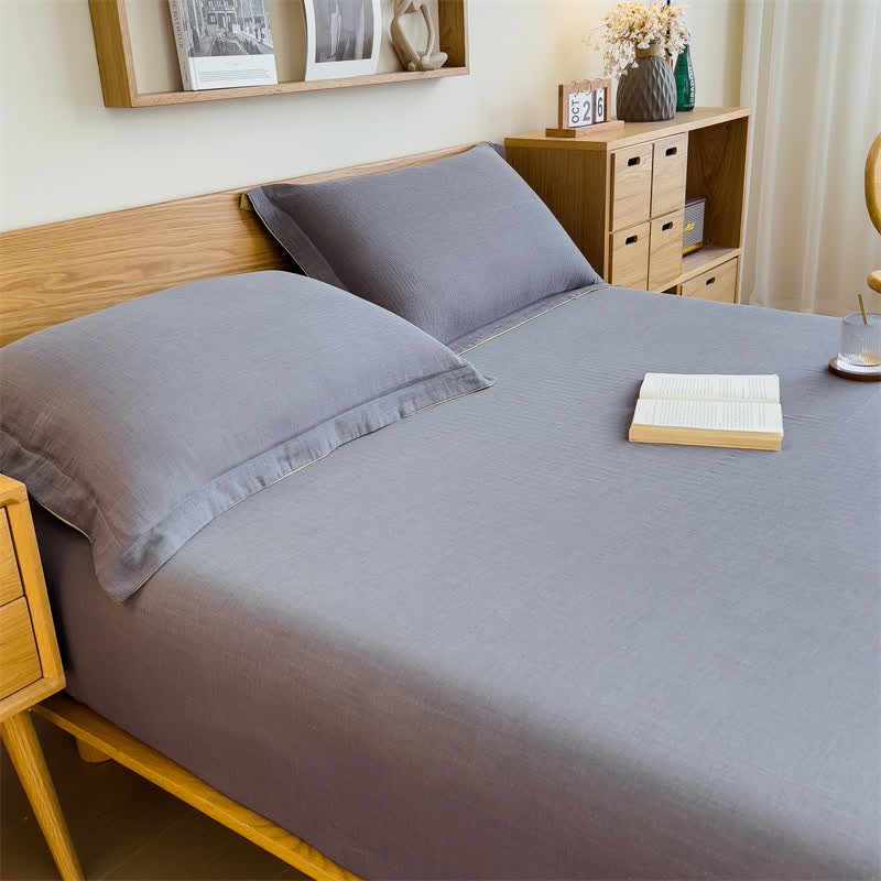 Drap-housse en gaze de coton uni