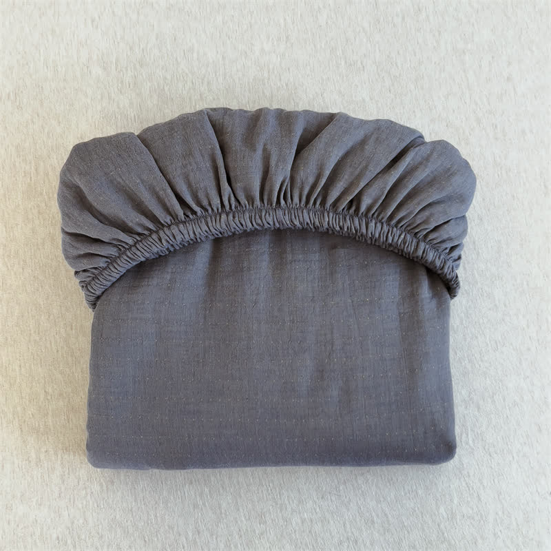 Drap-housse en gaze de coton uni