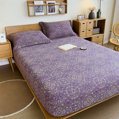 Drap-housse vintage en jacquard pur coton - image 2