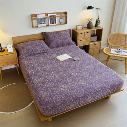 Drap-housse vintage en jacquard pur coton - image 3