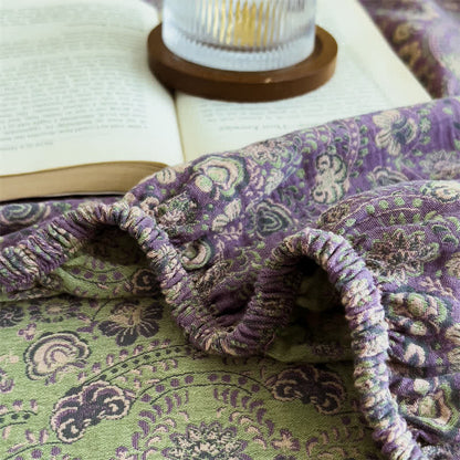 Drap-housse vintage en jacquard pur coton - image 8