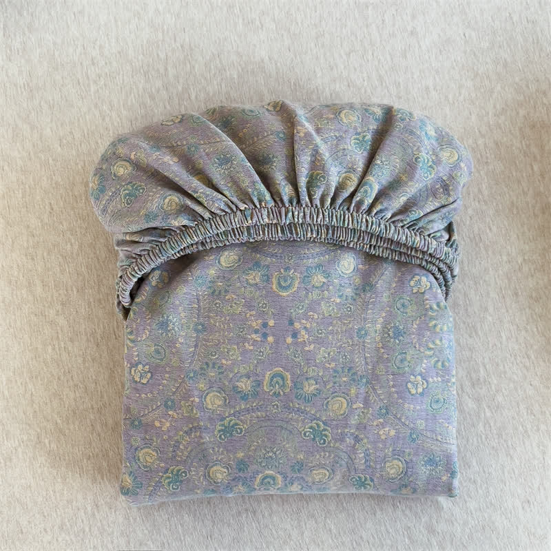 Drap-housse vintage en jacquard pur coton - image 16