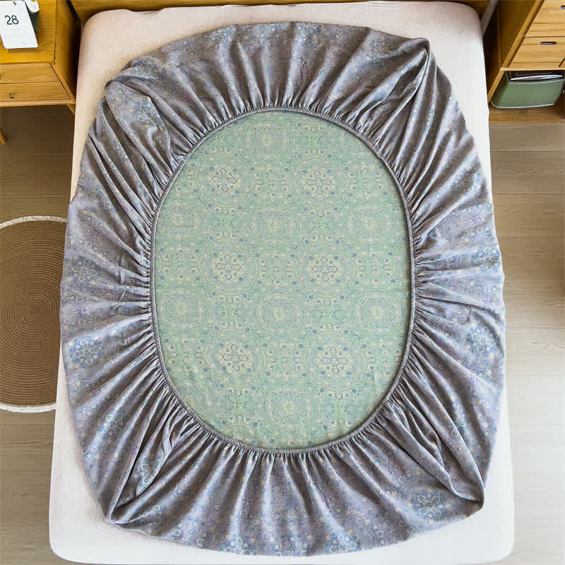 Drap-housse vintage en jacquard pur coton - image 14