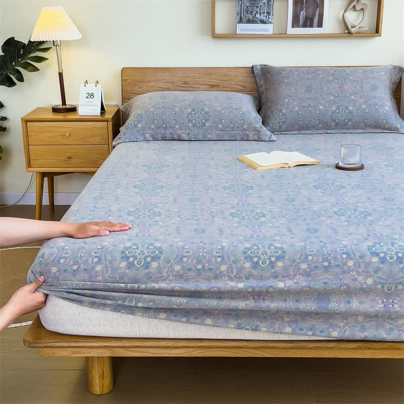 Drap-housse vintage en jacquard pur coton - image 13