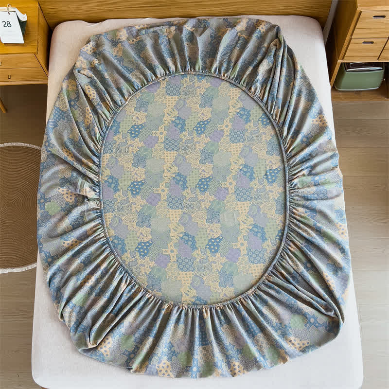 Drap-housse élégant en gaze de coton style jacquard