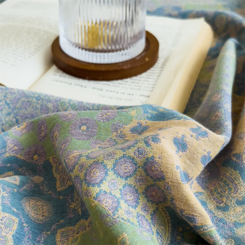 Drap-housse élégant en gaze de coton style jacquard