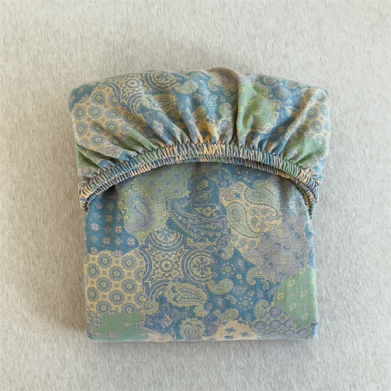 Drap-housse élégant en gaze de coton style jacquard
