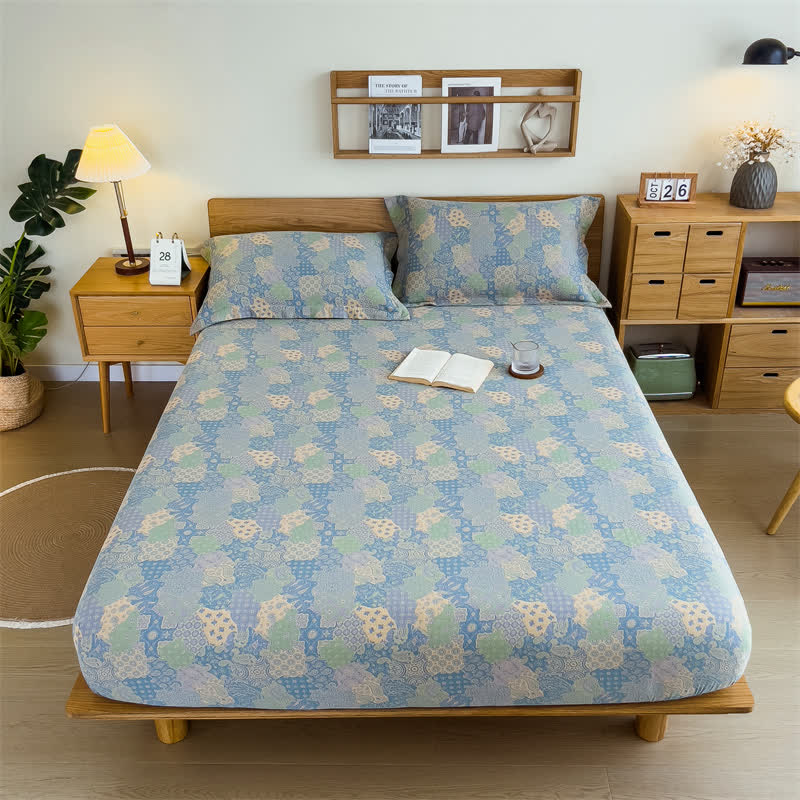 Drap-housse élégant en gaze de coton style jacquard