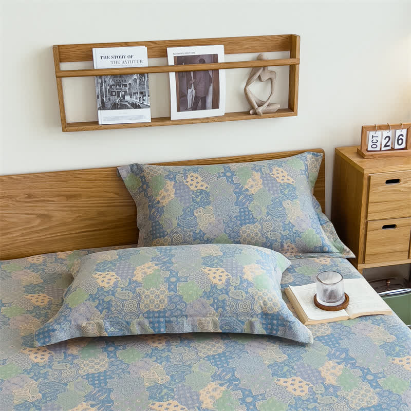 Drap-housse élégant en gaze de coton style jacquard