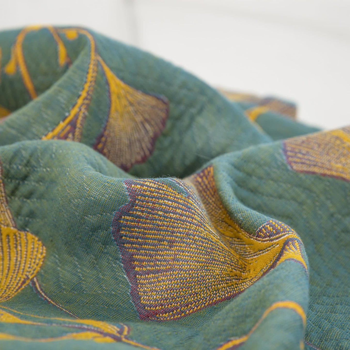 Taies d'oreiller en gaze de coton jacquard avec feuilles de ginkgo (2 pièces)