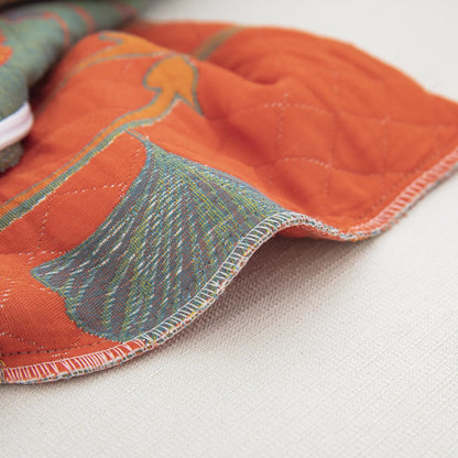 Taies d'oreiller en gaze de coton jacquard avec feuilles de ginkgo (2 pièces)