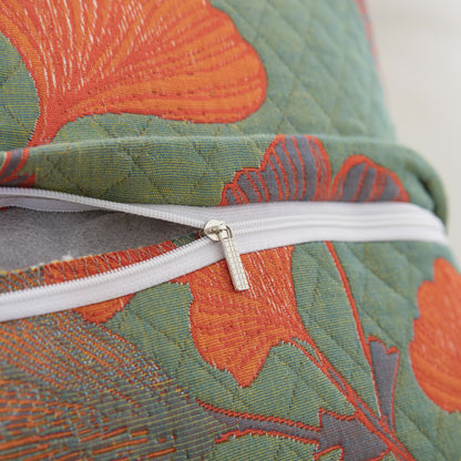 Taies d'oreiller en gaze de coton jacquard avec feuilles de ginkgo (2 pièces)
