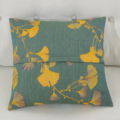 Taies d'oreiller en gaze de coton jacquard avec feuilles de ginkgo (2 pièces)
