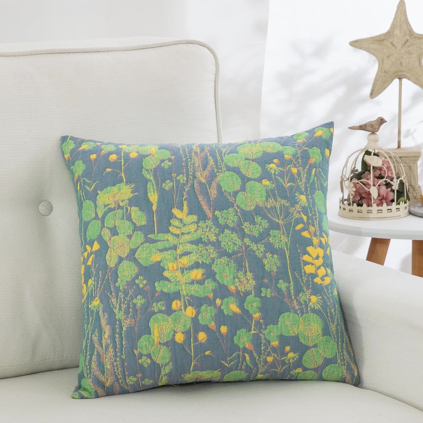 Taies d'oreiller en gaze de coton jacquard Lotus Pond (lot de 2)