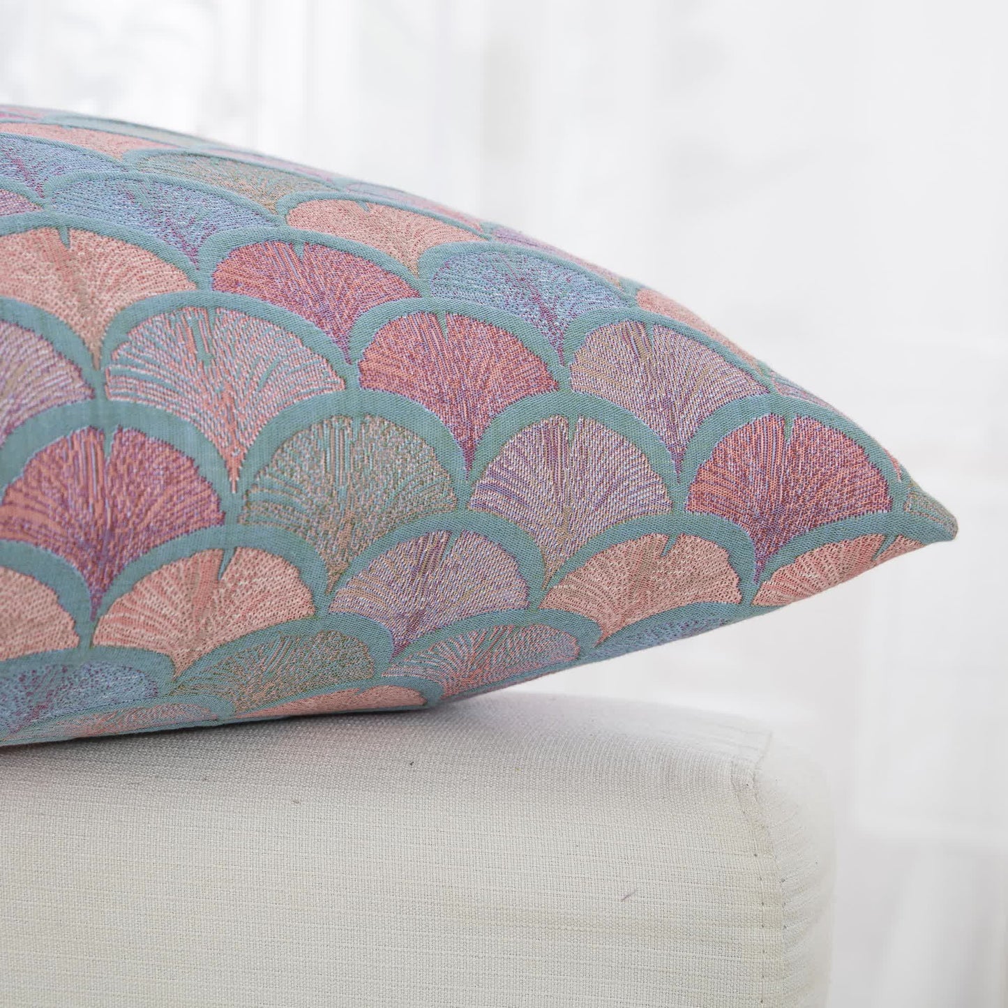 Taies d'oreiller en gaze de coton jacquard motif écailles de poisson (2 pièces)