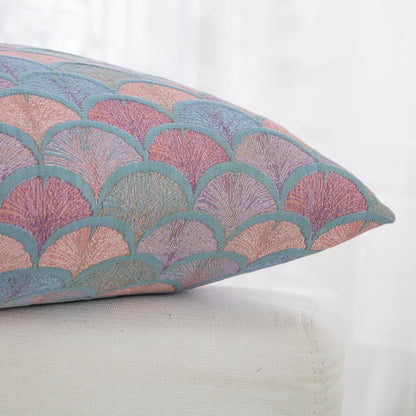 Taies d'oreiller en gaze de coton jacquard motif écailles de poisson (2 pièces)