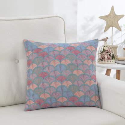 Taies d'oreiller en gaze de coton jacquard motif écailles de poisson (2 pièces)